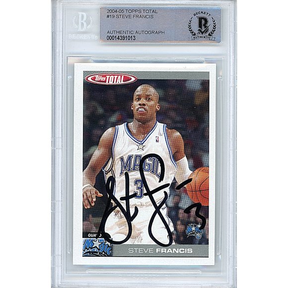 Steve Francis Signed Magic 2004-05 Topps Total Basketball Card Beckett Autograph - Picture 1 of 4